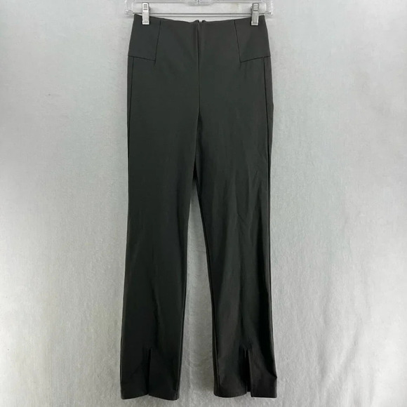 Athleta Pants Womens Sz 0 Gray Wander Slim Straight Crop Split Ankle Stretch - Picture 1 of 13